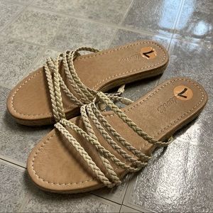 New Madewell The Kathryn Espadrille Slide Leather Sandals